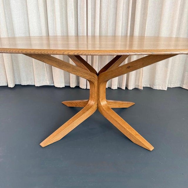 1970s Mid-Century Artisan-Made Oak Bentwood Oval Dining Set For Sale - Image 10 of 16