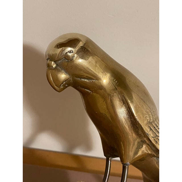 Vintage Mid-Century Modern Brass Bird on Pedestal For Sale - Image 10 of 11