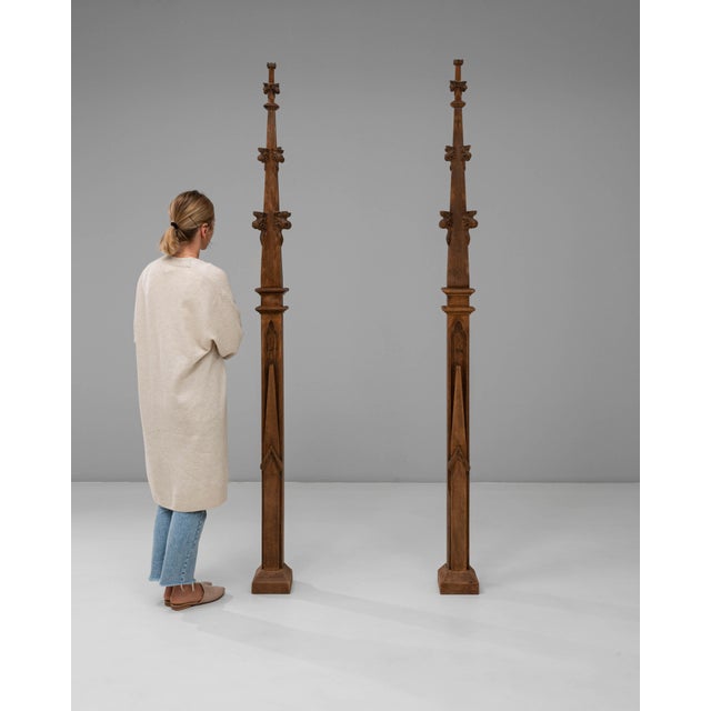 1900s French Oak Gothic-Style Building Spires - A Pair For Sale - Image 17 of 18