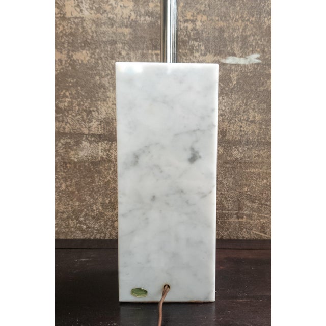 Mid 20th Century Mid 20th Century Mid-Century Modern Italian White Carrara Marble Table Lamp For Sale - Image 5 of 10