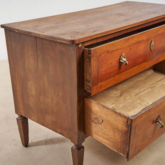 Louis XVI Commode with Drawers in Walnut and Cherry For Sale - Image 4 of 11