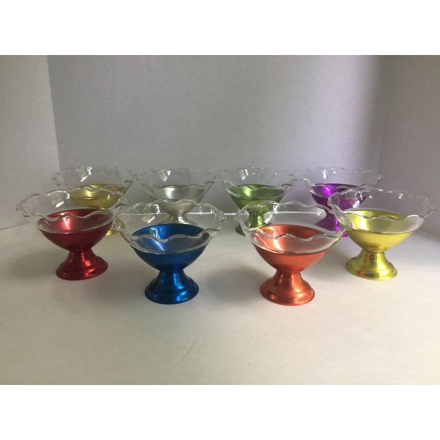1950s Aluminum & Glass Dessert Bowls Set of 8 Chairish