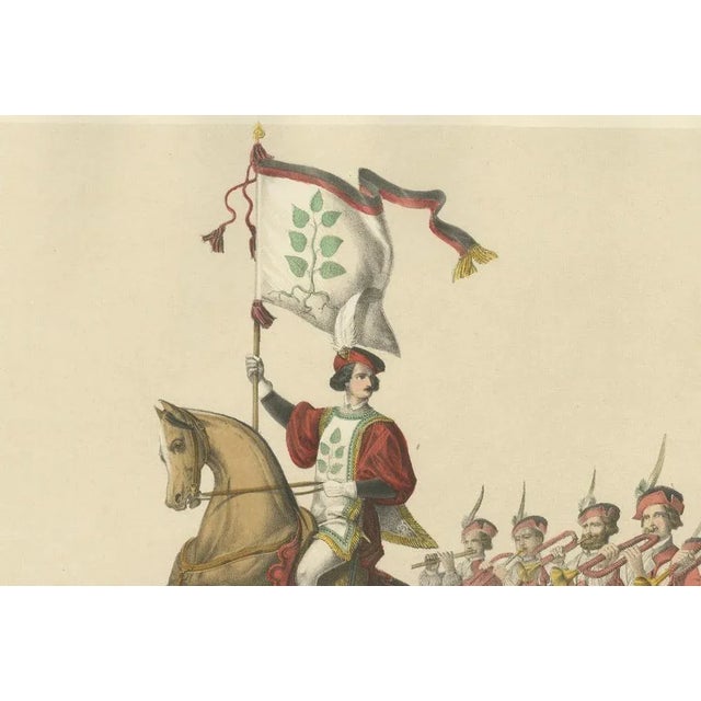 Heinrich Jenny, The Lance Bearer and Musicians: A Grand Swiss Procession in Bern, 1855, Print For Sale - Image 4 of 11