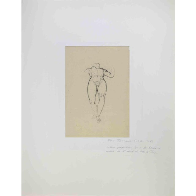 Félix Barrias, Figure, Pencil Drawing, Late 19th Century For Sale - Image 3 of 3