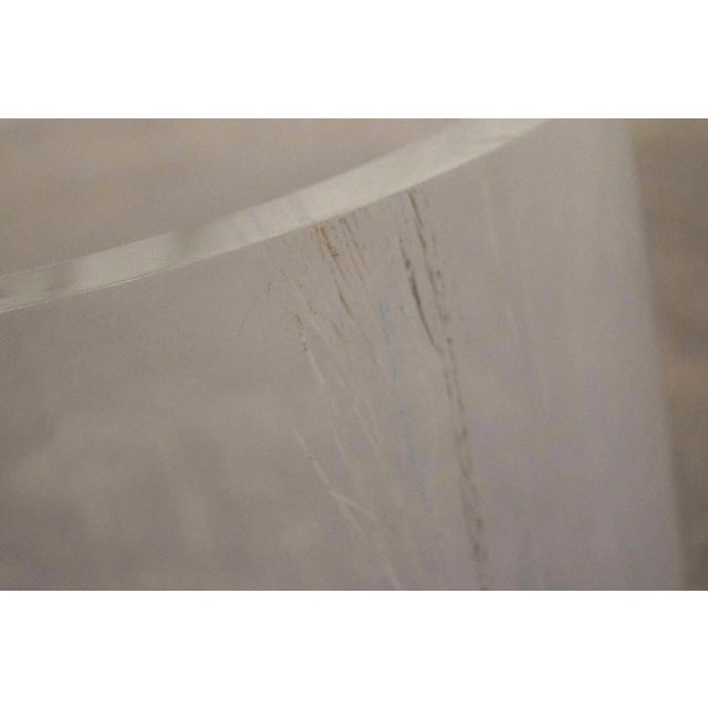 Transparent 1970s Karl Springer Style Lucite Scroll Coffee Table For Sale - Image 8 of 8
