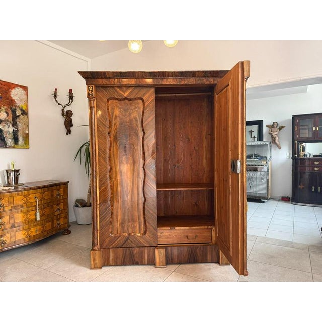 Antique Empire Columned Hall Cabinet For Sale - Image 5 of 18