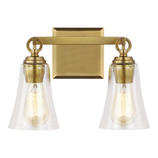 Sean Lavin by Visual Comfort Studio Monterro 2-Light Vanity, Burnished Brass For Sale