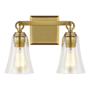 Sean Lavin by Visual Comfort Studio Monterro 2-Light Vanity, Burnished Brass