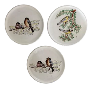Vintage Italian Hand-Painted Bird Plates- Set of 3