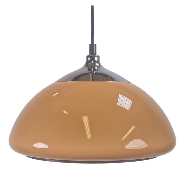 Vintage Space Age Dome Pendant Lamp in Chrome from Cosack Leuchten, Germany, 1970s For Sale