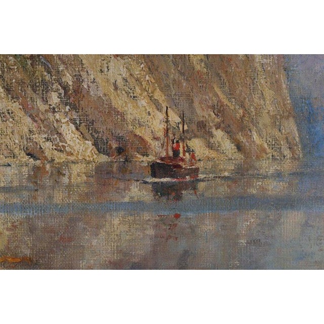 Henry Enfield, Large Victorian Norwegian Fjord Landscape, Oil on Canvas, Framed For Sale - Image 3 of 8