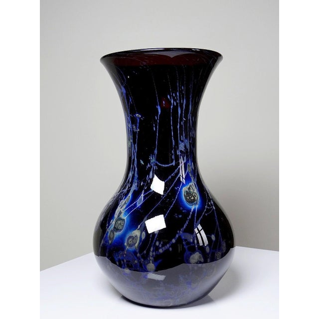 Modern Large Vintage Purple Art Glass Vase with Silver Inclusions, 1960s For Sale - Image 3 of 16