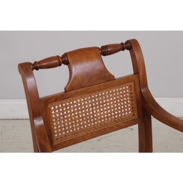 1960s Set of 6 Stickley Cherry Cane Back Dining Chairs For Sale - Image 5 of 18