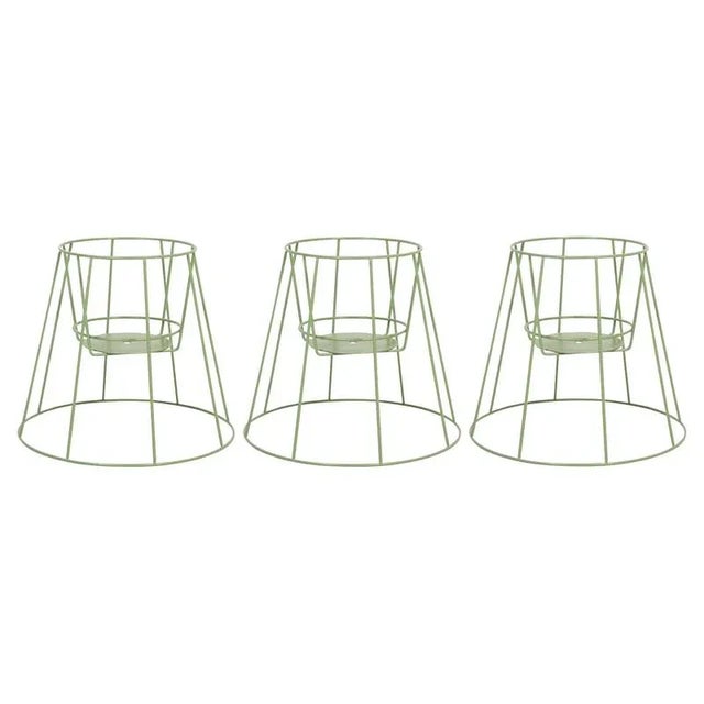 Metal Small Sea Green Cibele Plant Stands by OK Design, Set of 3 For Sale - Image 7 of 7