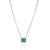 Contemporary 2.06 Ct Octagon Cut Emerald & Diamond Pendant Necklace in 925 Sterling Silver For Sale - Image 3 of 12