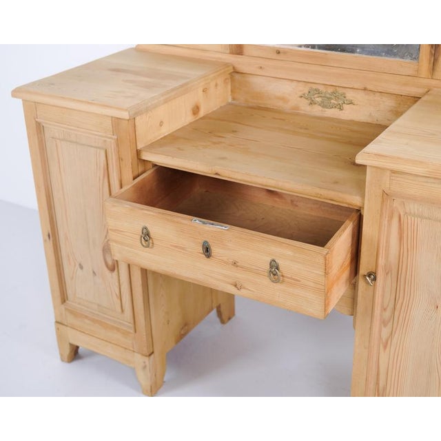 Pine Dressing Table with Mirror, 1920s For Sale - Image 6 of 11