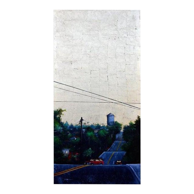 Duke Windsor, Impressionistic Cityscape Acrylic Painting, "Howard Avenue (North Park Tower)" For Sale