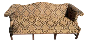 Antique Chippendale-Style Camelback Sofa