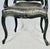 Black Faux Crocodile & Glossy Black Louis XV Style Armchair For Sale - Image 4 of 8