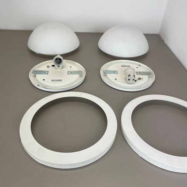 Gold Metal and Glass Wall or Ceiling Lights from Glashütte Limburg, Germany, 1980, Set of 2 For Sale - Image 8 of 17