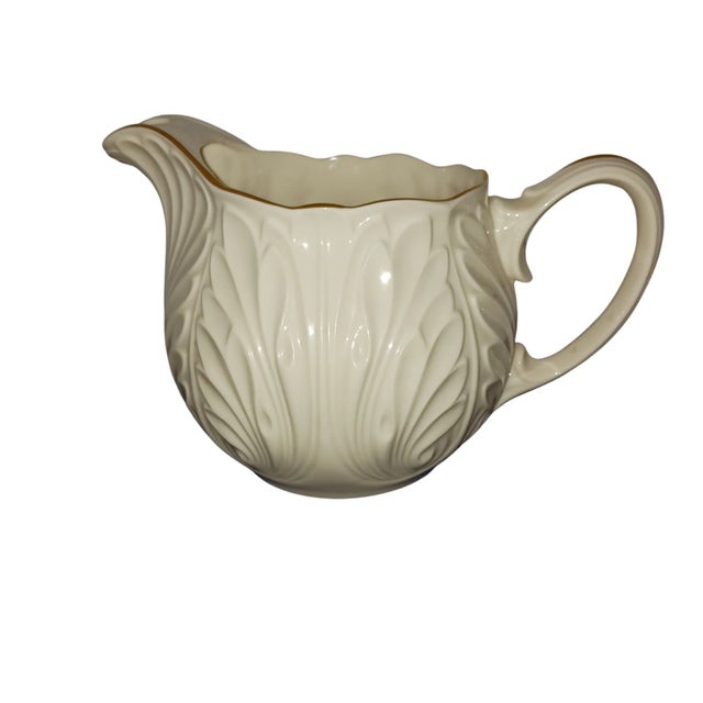 Contemporary Vintage Lenox Acanthus or Cottage Pattern Pitcher With Ice Lip For Sale - Image 3 of 11