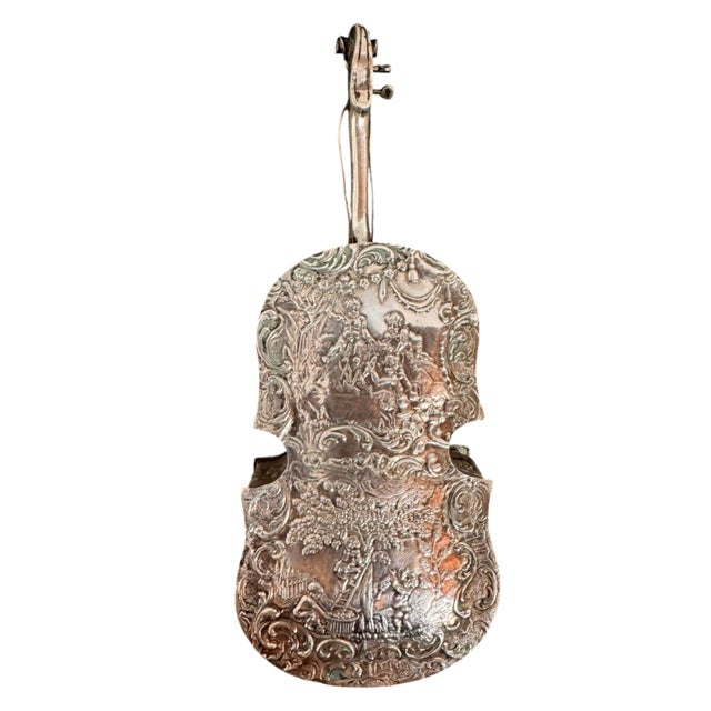 The 1880s Hanau Cello: A Virtuoso Repoussé Musical Miniature For Sale - Image 10 of 17