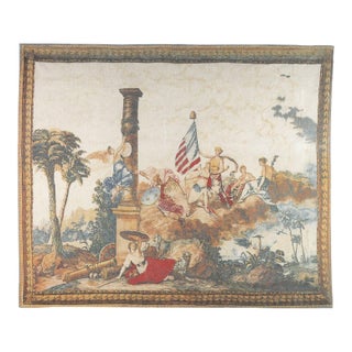 America Silkscreen Tapestry - 235 X 285 Cm (7'9" X 9'4") - Requires Rod Size 6 For Sale