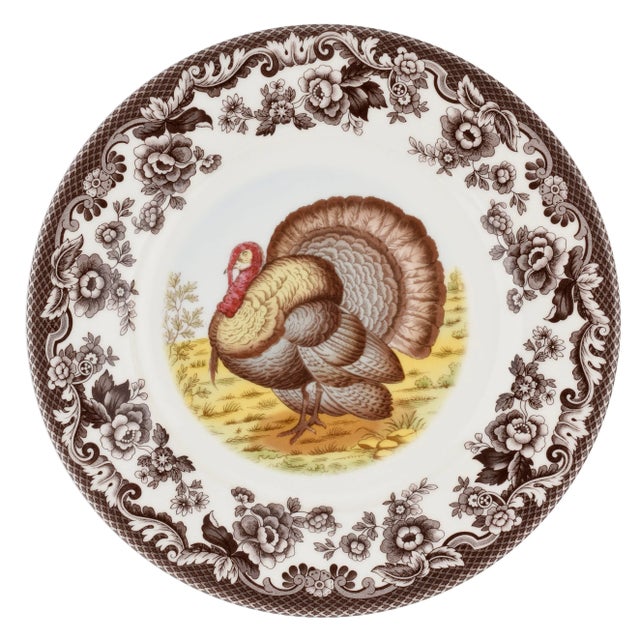 English Spode Woodland Turkey Luncheon Plate 9" For Sale - Image 3 of 3