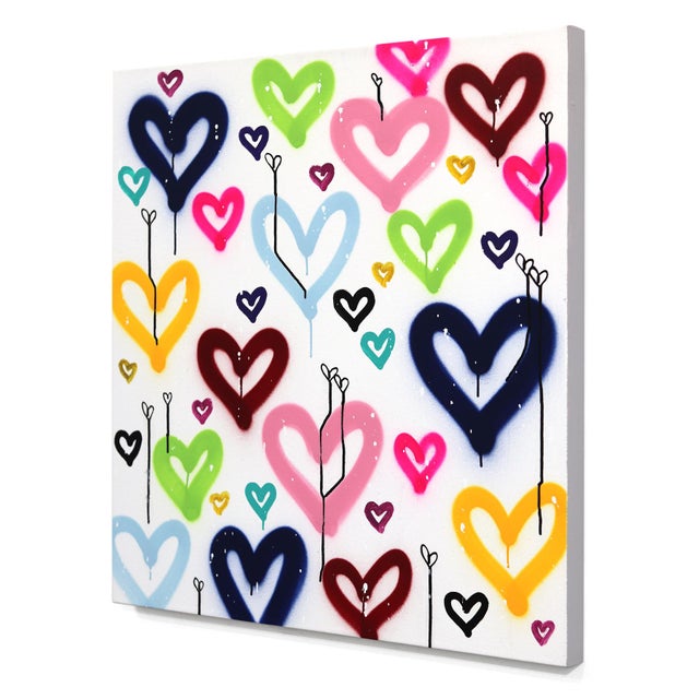 Heart Flutters - Abstract Radiant Joyful Colorful Graffiti Pop Original Artwork by Amber Goldhammer For Sale In Los Angeles - Image 6 of 9