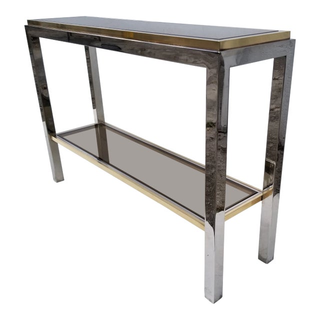 1970s Willy Rizzo Signed 2 Tiered Console For Sale