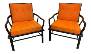 Mid 20th Century Modern Painted Armchairs - a Pair
