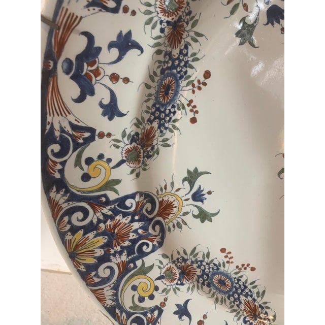 Large Round Rouen Earthenware Dish, 1800s For Sale - Image 3 of 12