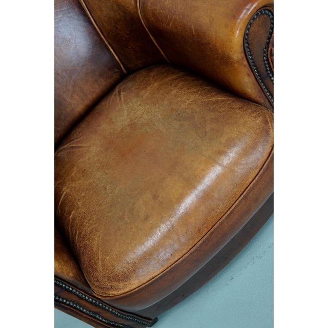 Vintage Dutch Cognac Leather Club Chair For Sale - Image 18 of 18