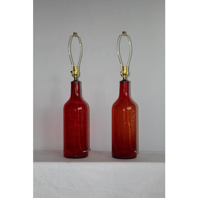 Vintage Blenko Glass Style Table Lamps a Pair Chairish