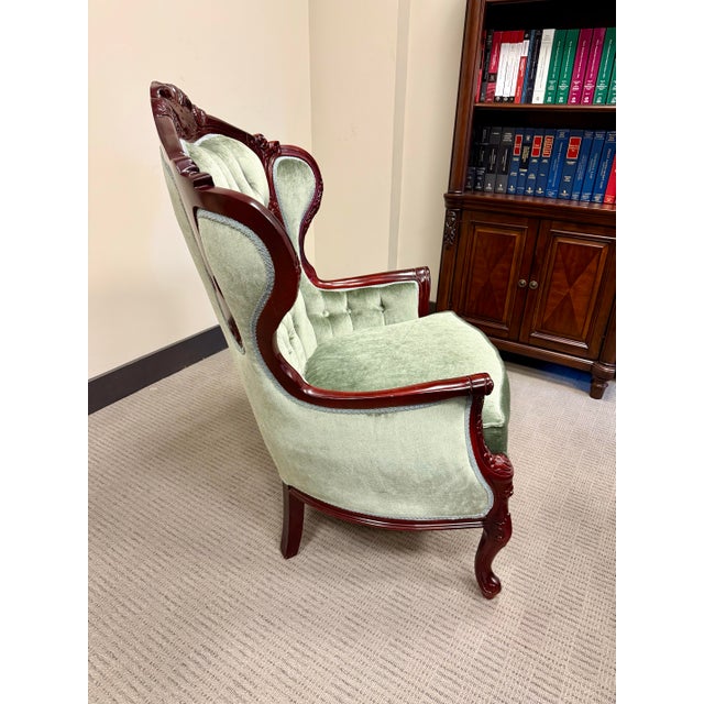 Vintage Victorian High-Back Throne Chair – Harris Furniture Reproductions For Sale - Image 6 of 8