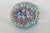 Small Round Art Glass Paper Weight Italian Murano Style Millefiori Flowers 5131b For Sale - Image 4 of 10