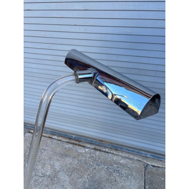 Metal 1970s Peter Hamburger "Crylicord" Lucite and Chrome Floor Lamp For Sale - Image 7 of 9