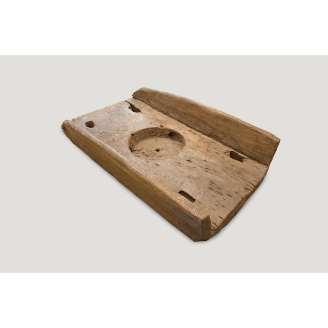 Tribal Antique Teak Wood Rice Pounder For Sale - Image 3 of 5