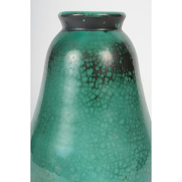 Celadon-colored Primavera Vase, 20th century. 20th-century Primavera ceramic vase, celadon-colored, glazed and crackled....