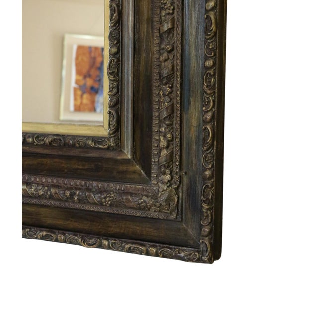 Wood Antique Gilt and Oak Finished Overmantle Wall Mirror, 1800s For Sale - Image 7 of 9