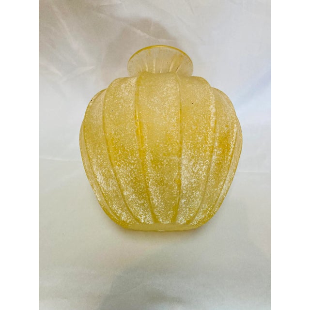 Vintage Amber Glass Blown Vase For Sale - Image 4 of 5