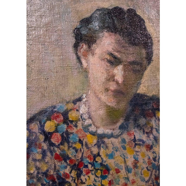 Alojzy Siwecki, Women's Portrait, 1970s, Oil Painting on Canvas For Sale - Image 3 of 8