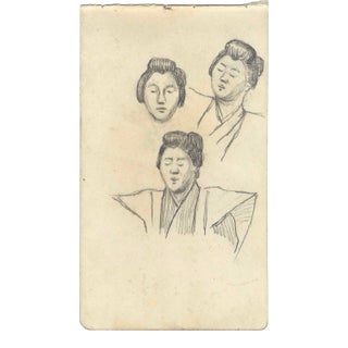 1907 Japanese Portrait Drawing For Sale