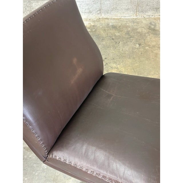 1970s De Sede Leather and Metal Swivel Chairs- A Pair For Sale In Philadelphia - Image 6 of 12