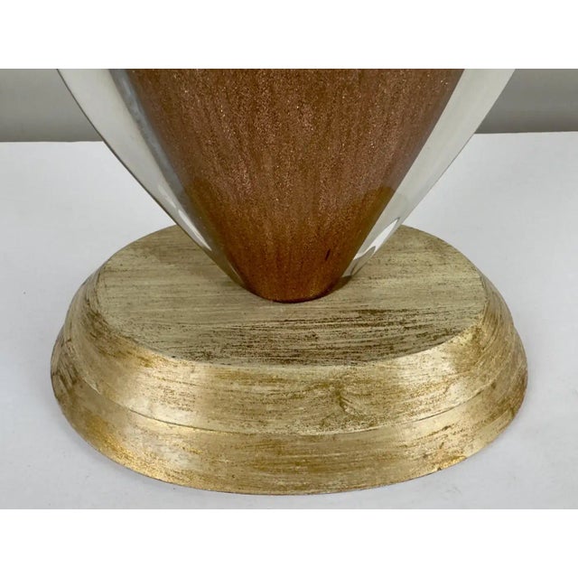 Mid-Century Modern Gold Seguso Murano Glass Table Lamp , a Pair For Sale In New York - Image 6 of 11