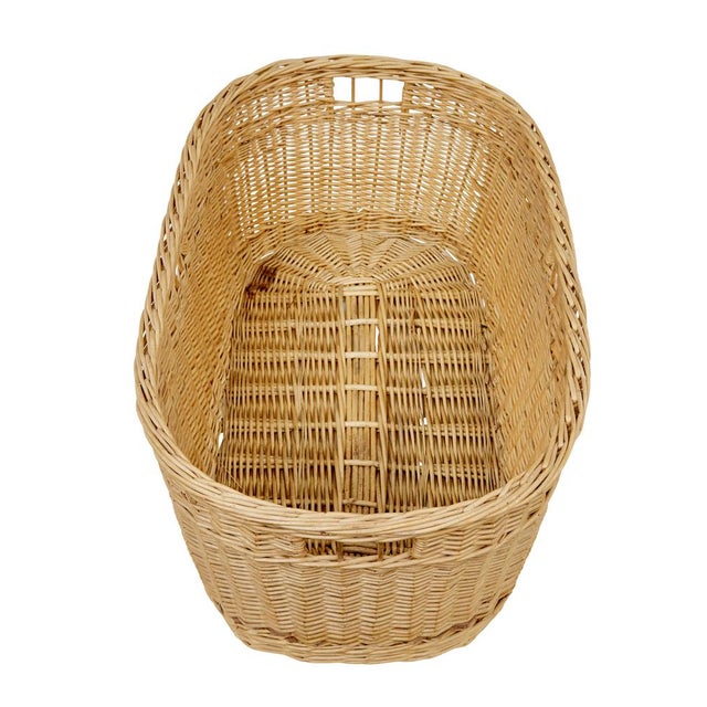 Rustic Antique Swedish Hand Woven Linen Basket, 1900 For Sale - Image 3 of 9