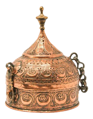 Rajasthani Mughal Decorative Copper Lidded Betel Spice Pandan Caddy Box