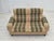 1980s, Danish 2-seater sofa by Nisbo Horsens. Striped lig brown/ green furniture wool, beech wood legs. Original good...