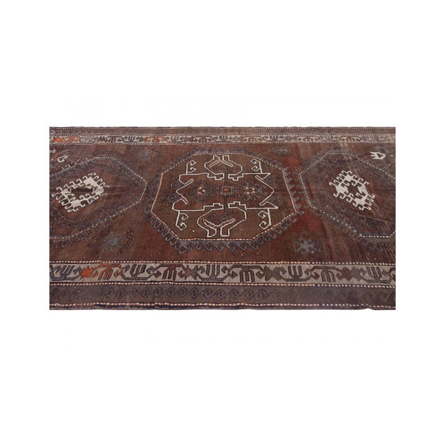 Decorative Vintage Brown Kars Rug - 6`11" X 10`10" For Sale - Image 4 of 6