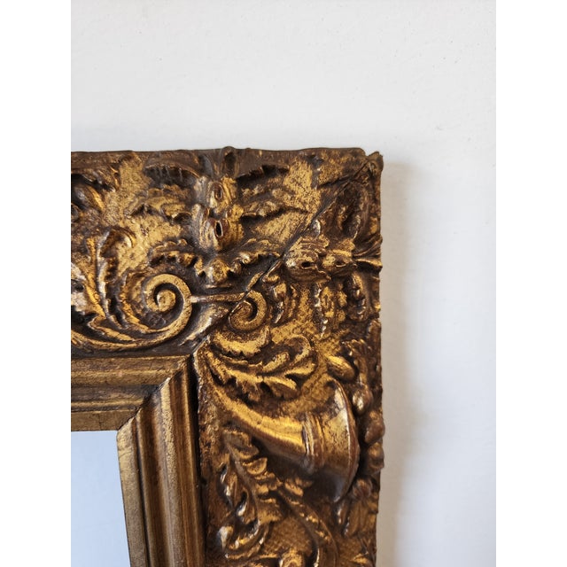 Gold Antique American Carved Gilt Wood Frame For Sale - Image 8 of 10